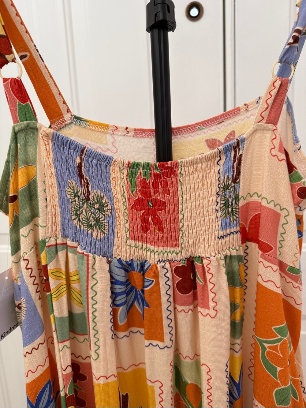 Peach Floral Patchwork Maxi Dress - Picture 5 of 9